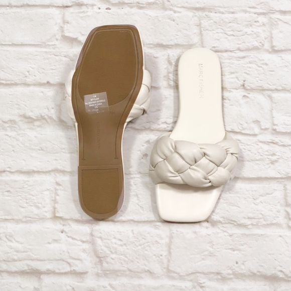 LAST ONE❗MARC FISHER Folier Braided Fresh Ivory Sandals - Picture 4 of 8